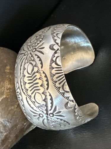 Navajo Stamped Cuff Bracelet | Sterling Silver | Authentic Native American Handmade | 15983