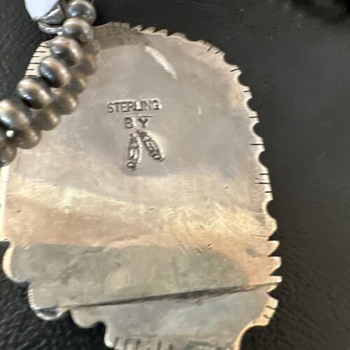 Men's Navajo Blue Green Royston Turquoise Pendant Necklace | Sterling Silver | Native American Handmade | 10429