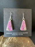 Purple Mojave Turquoise Dangle Earrings | Sterling Silver | Authentic Native American Handmade | 15788