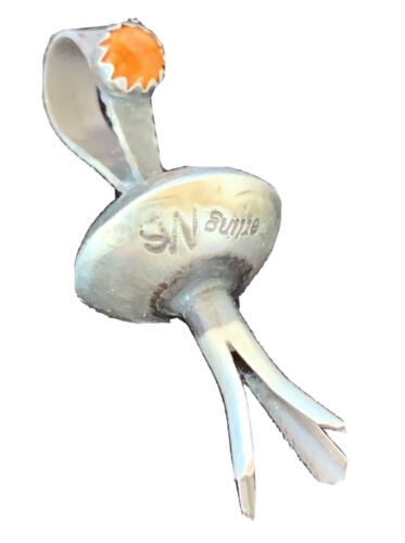 Navajo Spiny Oyster Naja Pendant | Sterling Silver | 1" | Authentic Native American Handmade | 01259