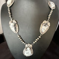 Navajo White Buffalo Turquoise Pendant Necklace | Sterling Silver | Authentic Native American Handmade | 15249