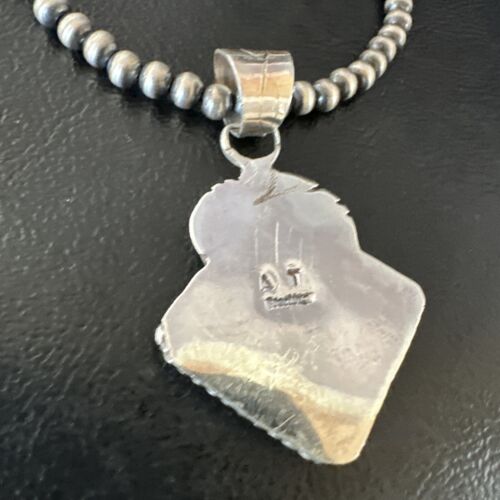 Navajo Red Spiny Oyster Pendant Necklace | Sterling Silver | Authentic Native American Handmade | 16144