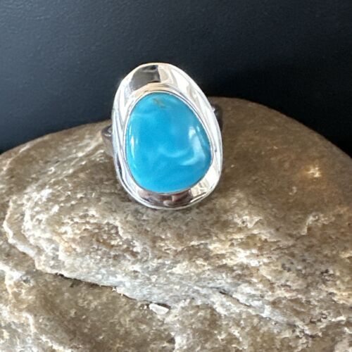 Sterling Silver Blue Kingman Turquoise Ring | Sz 7 | 17594