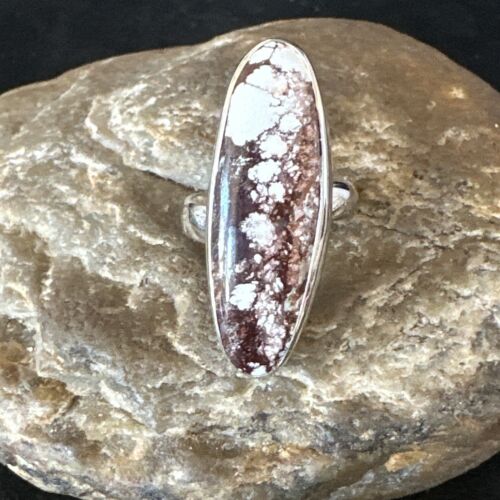Navajo Wild Horse Turquoise Ring | Sterling Silver | Sz 8 Adjustable | Authentic Native American Handmade | 15553