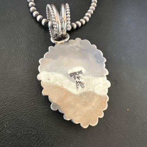 Navajo Turquoise Spiny Oyster Cluster Pendant Necklace | Sterling Silver | Native American Handmade | 17151 - Masha USA