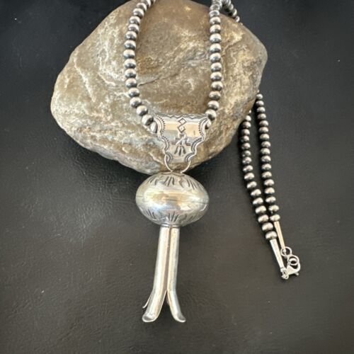 Native American Navajo Sterling Silver Necklace | 3" Naja Pendant | 20" | 16803