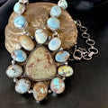 Navajo Blue Golden Hills Turquoise Lariat Necklace Pendant | Authentic Native American Handmade | 16184