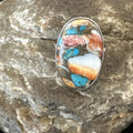 Navajo Turquoise Spiny Oyster Ring | Sterling Silver | Sz 8 | Authentic Native American Handmade | 16608