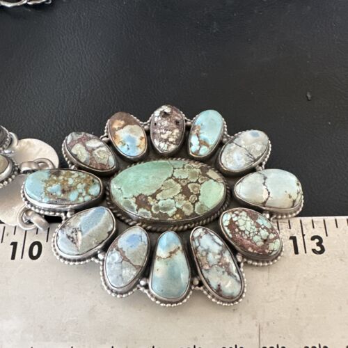 Navajo Blue Golden Hills Turquoise Lariat Necklace Pendant | 16181 | Authentic Native American Handmade