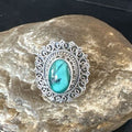 Navajo Green Turquoise Ring | Sterling Silver | Sz 11 | Authentic Native American Handmade | 15507