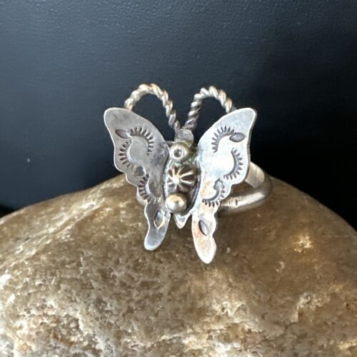 Navajo Sterling Silver Butterfly Ring | Sz 7 | Authentic Native American Handmade | 16976