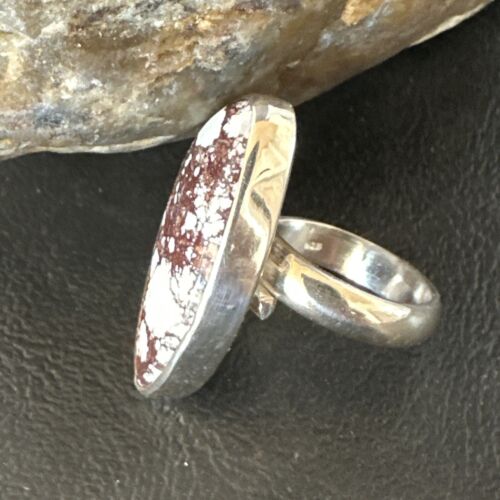 Women's Wild Horse Turquoise Ring | Navajo Sterling Silver | Sz 7 Adjustable | Authentic Native American Handmade | 15550