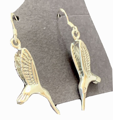 Southwestern Sterling Silver Hummingbird Earrings | 1" | 01517