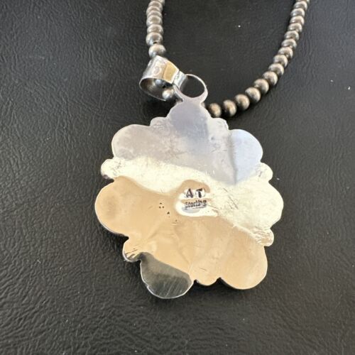 Navajo Blue Turquoise | Spiny Oyster Pendant Necklace | Sterling Silver | Multi-Stone | 16860