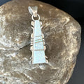 Navajo White Opal Inlay Pendant | Sterling Silver | Authentic Native American Handmade | 15678