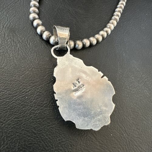 Navajo Pearls Turquoise Necklace with Royston Pendant | Sterling Silver | Authentic Native American Handmade | 17128