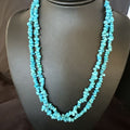 Navajo Blue Kingman Nugget Turquoise Necklace | 2 Strand | Sterling Silver | 20" | 15341