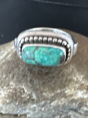 Native American Navajo Green Turquoise Ring | Sterling Silver | Sz 6 | 15920