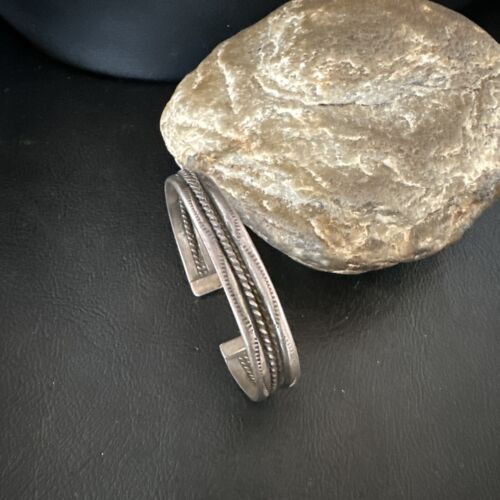 Children's Stamped Cuff Bracelet | Navajo Sterling Silver | Authentic Native American Handmade | 16970