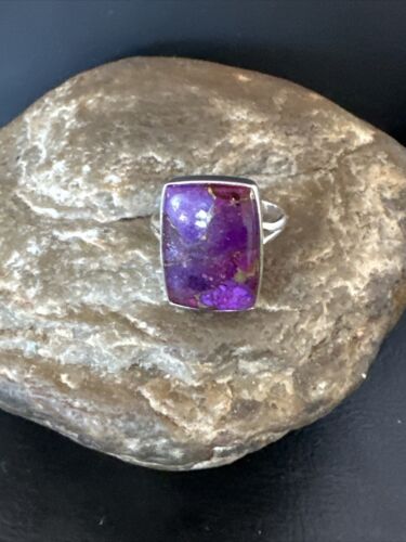 Southwestern Navajo Purple Mojave Turquoise Ring | Sterling Silver | Sz 10 | 15609