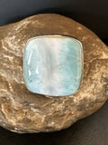 Navajo Blue Larimar Ring | Sterling Silver | Sz 9.5 | Authentic Native American Handmade | 17587