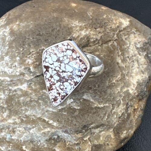 Men's & Women's Wild Horse Turquoise Ring | Navajo Sterling Silver | Sz 7 | Authentic Native American Handmade | 17259