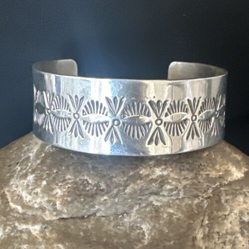 Navajo Stamped Cuff Bracelet | Sterling Silver | Authentic Native