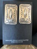 Navajo Stamped Sterling Silver Handmade Earrings | Authentic Native American | 15847