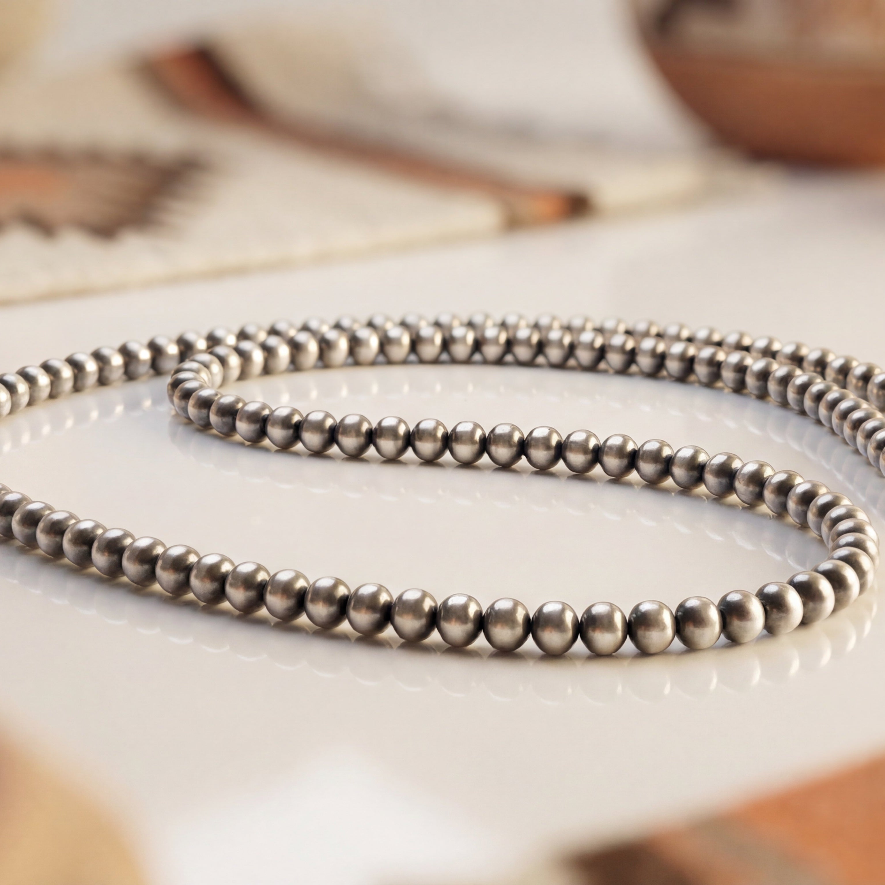 4mm Sterling Silver Navajo Pearls | Authentic Native American