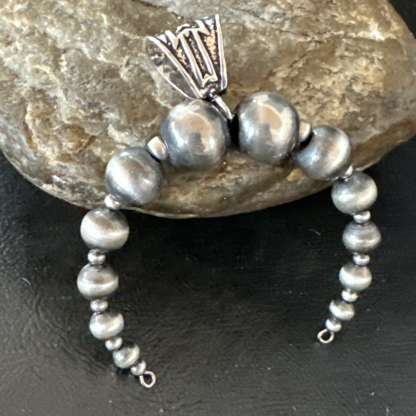 Naja Sterling Silver Navajo Beads Pendant 2.5" 18923