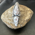 Wild Horse Turquoise Navajo Cluster Ring Size 7.5 | Sterling Silver | Authentic Native American Handmade | 19008