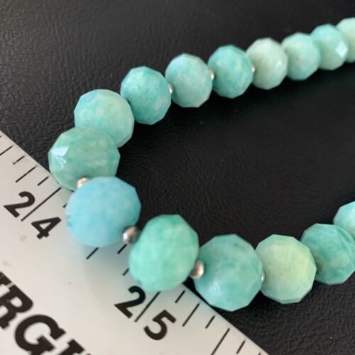 Navajo Chunky Amazonite Bead Necklace | Sterling Silver Pearls | 20" | Authentic Native American Handmade | 13411