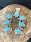 Navajo Blue Turquoise Cluster Naja Pendant | Sterling Silver | Authentic Native American Handmade | 2099