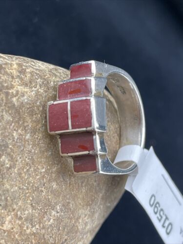 Men's Navajo Multi-Color Opal & Turquoise Inlay Sterling Silver Ring Sz 11 | Handmade | 01590
