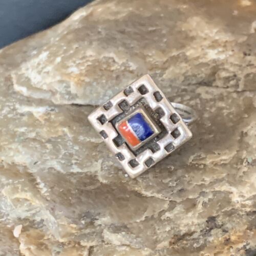 Native American Women's Navajo Blue Lapis Spiny Inlay Ring | Sz 6.5 | 13166