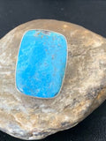 Southwestern Navajo Blue Kingman Turquoise Ring | Sterling Silver | Sz 8 | 11567