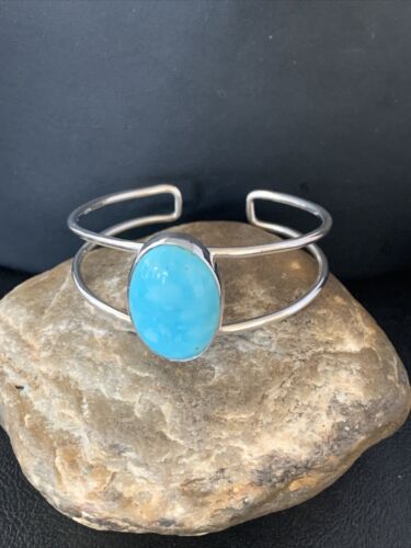 Southwestern Women's Blue Larimar Cuff Bracelet | Sterling Silver | Handmade | 14068