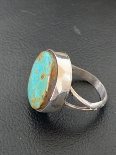 Navajo Men's Classic Blue Turquoise #8 Ring | Sterling Silver | Sz 9 | 1828