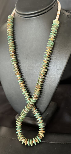 Santo Domingo Green Turquoise Spiny Oyster Necklace | Sterling Silver | 28" | 14730