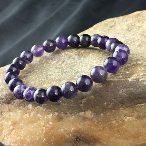 Navajo Purple Amethyst Stretch Elastic Bracelet | 6.5" Adjustable | Authentic Native American Handmade | 2002