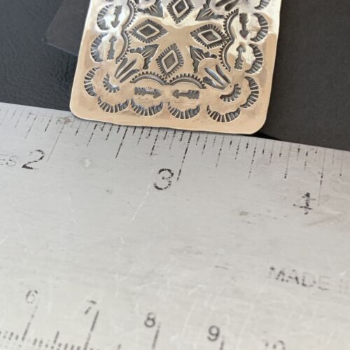 Southwestern Women's Navajo Earrings | Sterling Silver Stamped | Authentic Native American Handmade | 1676