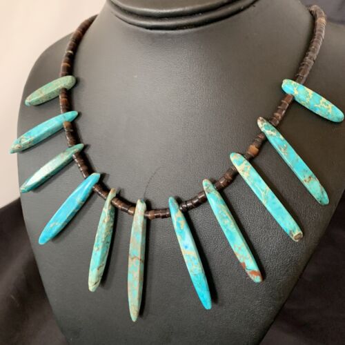 Navajo Blue Jasper Choker Necklace | Sterling Silver Shell Beads | 20" | Authentic Native American Handmade | 11460