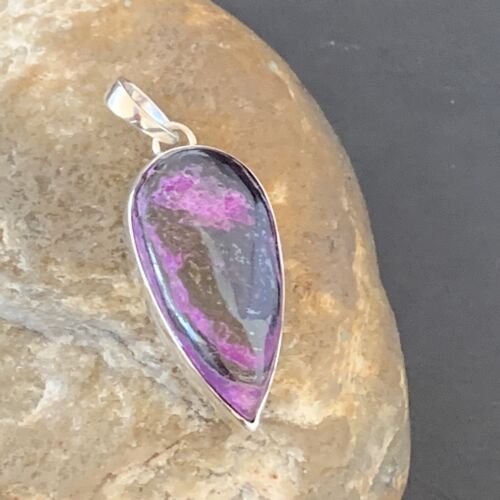 Navajo Purple Sugilite Pendant | Sterling Silver Pearls | 1.50" | Authentic Native American Handmade | 10932