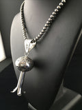 Navajo Sterling Silver Naja Necklace Pendant | 3" | Authentic Native American Handmade | 10048
