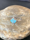 Southwestern Old Pawn Navajo Blue Turquoise Ring | Sterling Silver | Sz 8 | 10784