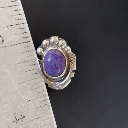 Navajo Sugilite Earrings | Sterling Silver Post Stud | Authentic Native American Handmade | 0.5" | 2070