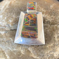 Authentic Native American Navajo Sterling Silver Red Opal Inlay Pendant | Handmade Jewelry | 13344