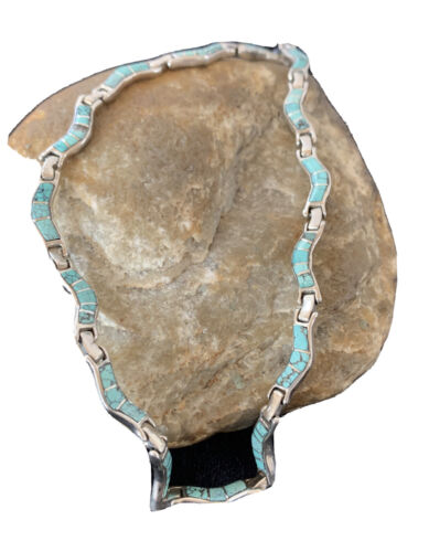 Sterling Silver Necklace with Spiderweb Turquoise & Opal Inlay Pendant | 16" | 01427