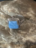 Navajo Blue Denim Lapis Ring | Sterling Silver | Sz 6.5 | Authentic Native American Handmade | 01994
