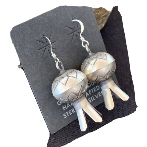 Native American Navajo Pearls Naja Earrings | Sterling Silver | 1" | 01044